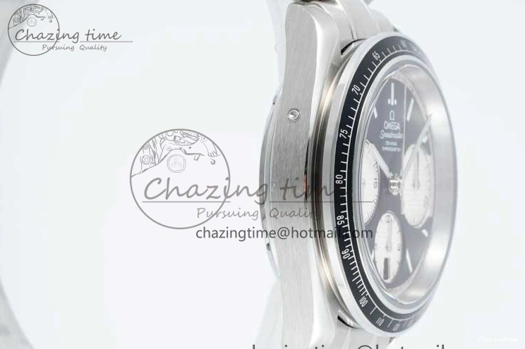 0403 Speedmaster Racing Master SS HKF Best Edition Black White Dial on SS Bracelet A Upgraded 7807